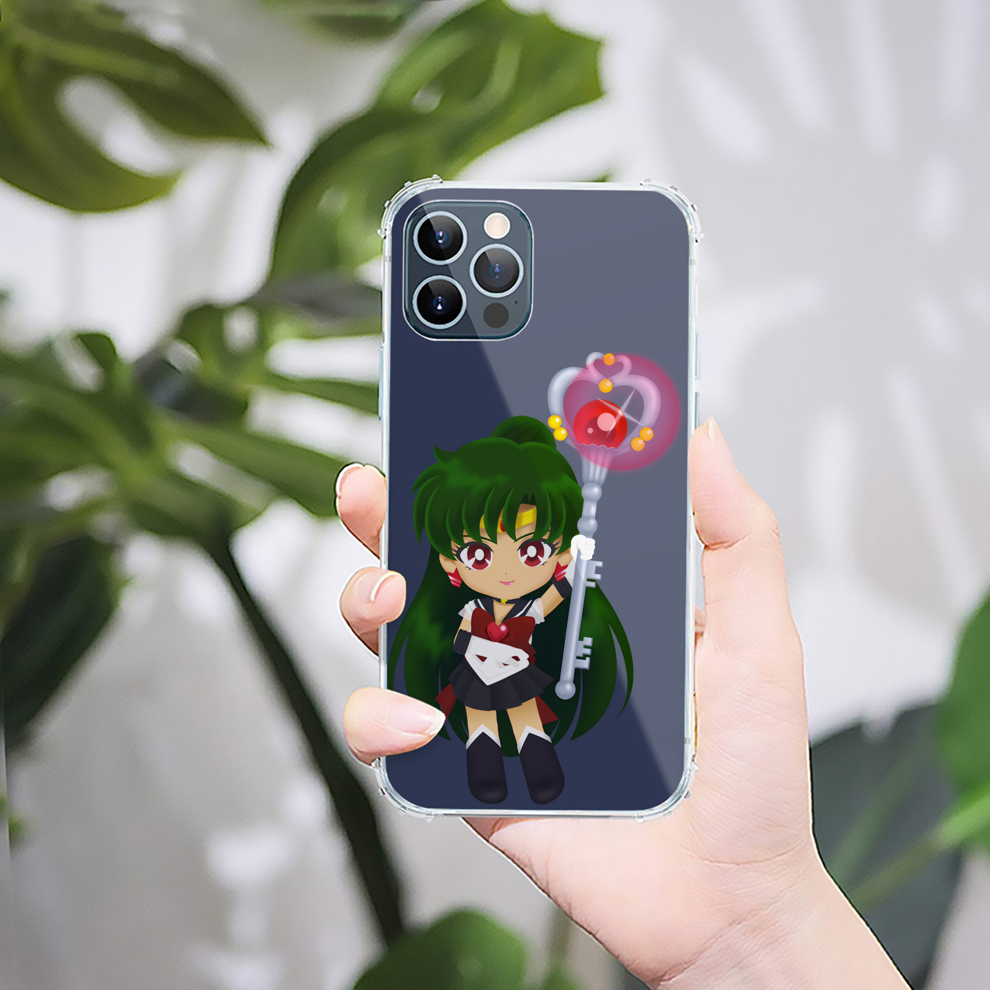 （画像用） 美少女戦士セーラームーン 冥王せつな Sailor Moon Meiou Setsuna 【iPhone 12シリーズ対応】透明スマホケース（クリアソフトケース）